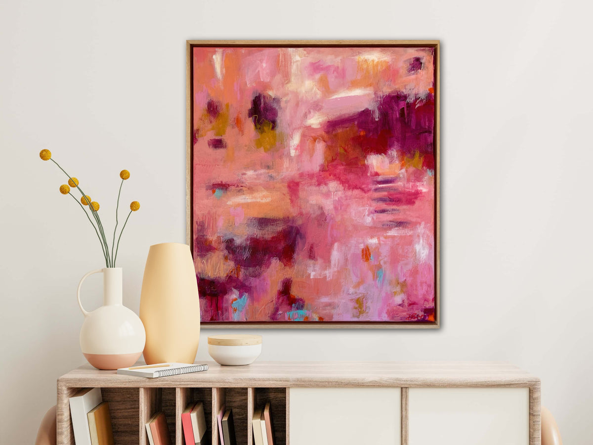 Peachy Keen - 61x69cm FRAMED