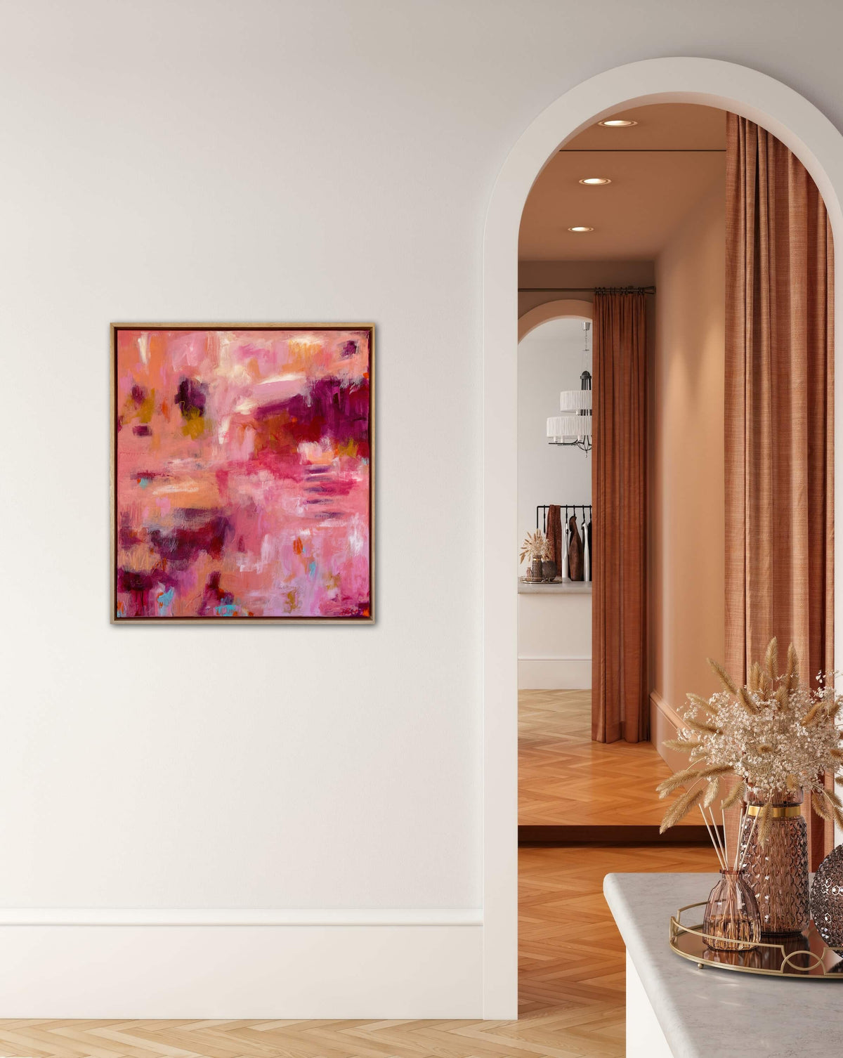 Peachy Keen - 61x69cm FRAMED